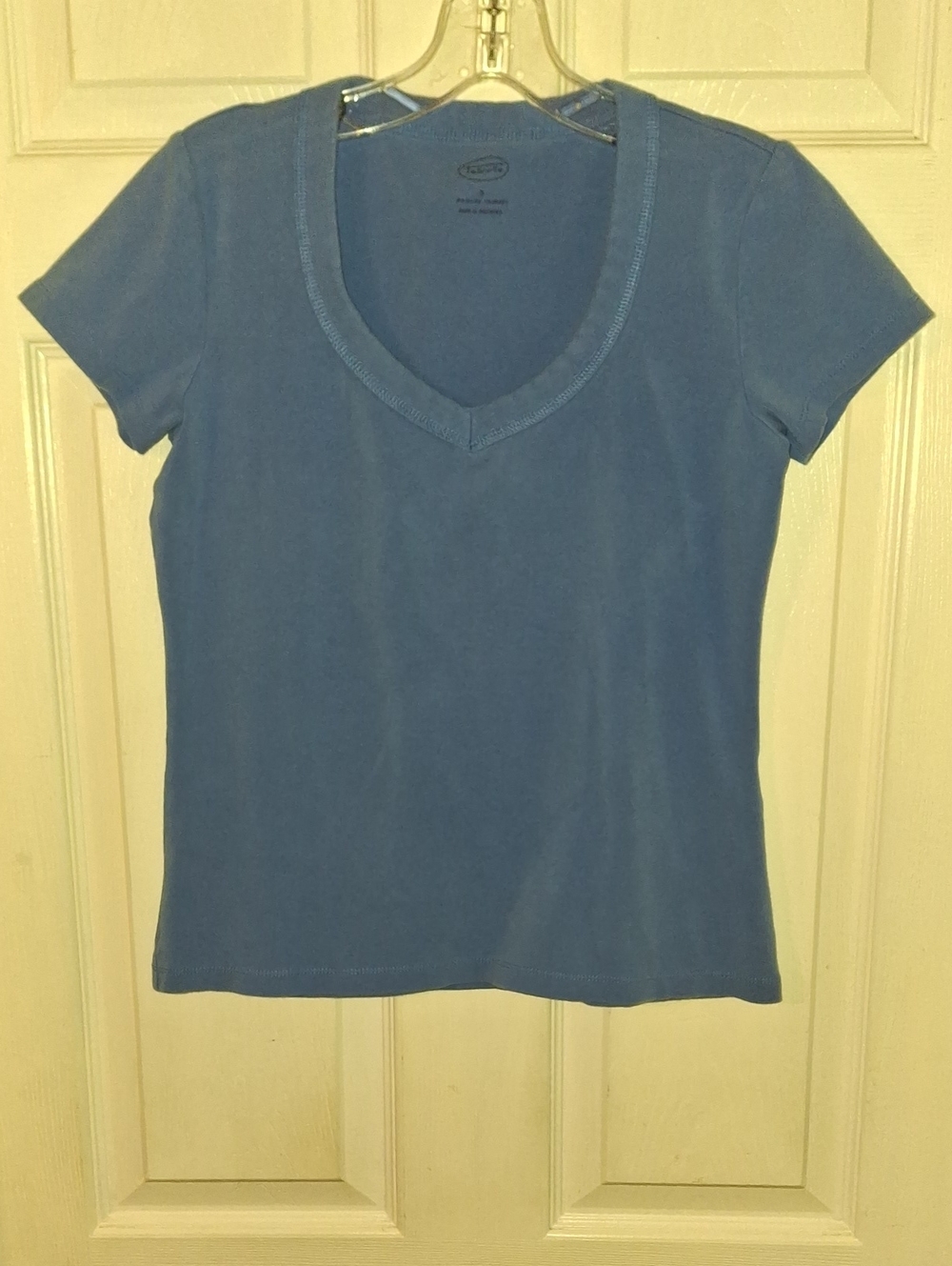Talbots Women's Blue V-Neck Short Sleeve Tee